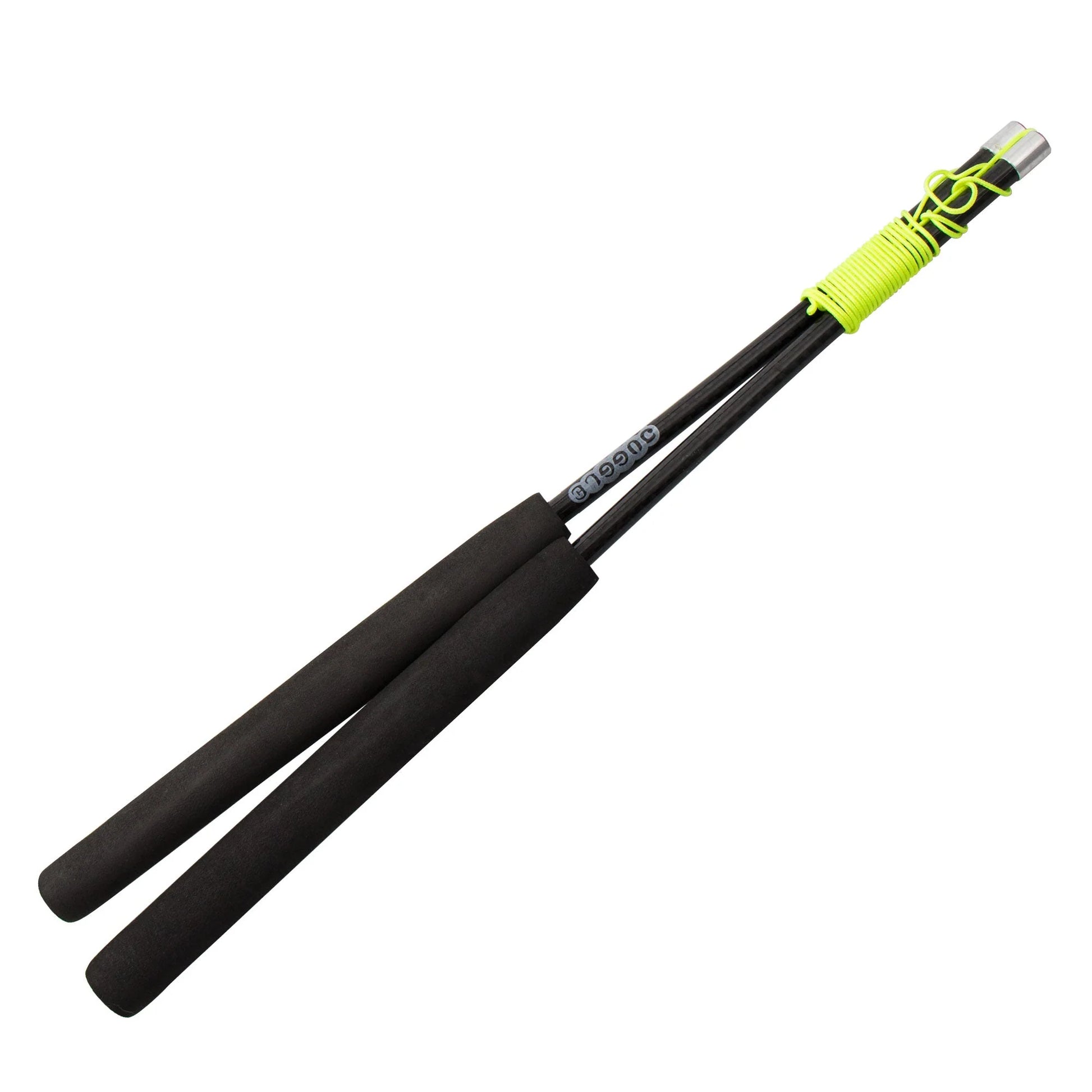 Juggle Dream Carbon Handstäbe schwarez mit gelber Schnur, 32 cm